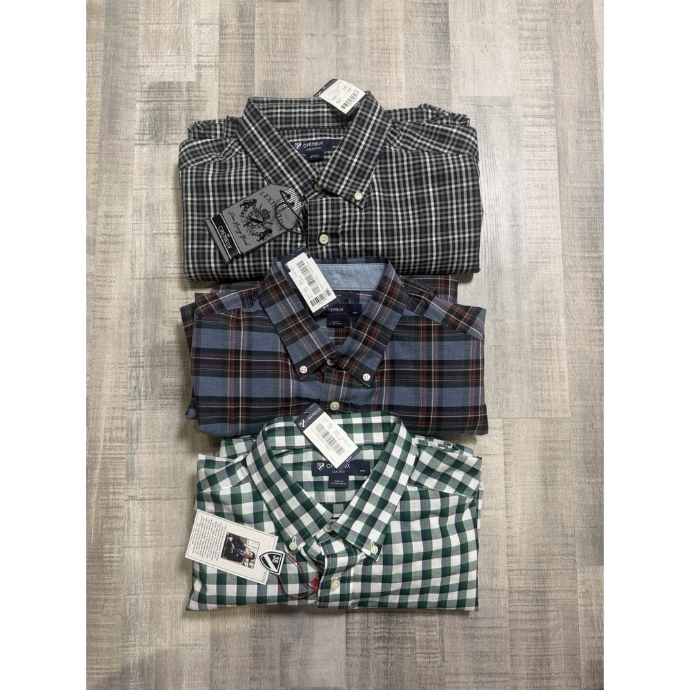Cremieux Men's Long Sleeve Shirt Size L Plaid Button Up Casual Lot Of 3 NWT!